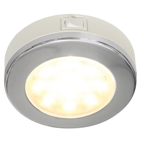 Euroled 115 Warm White With Polished 316 Stainless Steel Rim And Spacer Ring/Switch