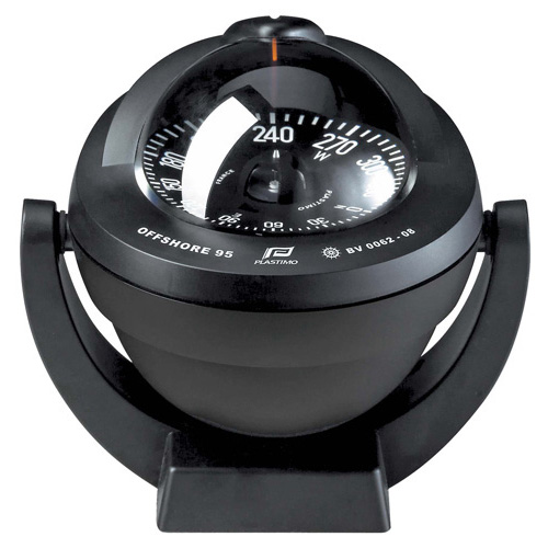 Offshore 95 Powerboat Compass - Black - Bracket Mount - With Flat Black Card
