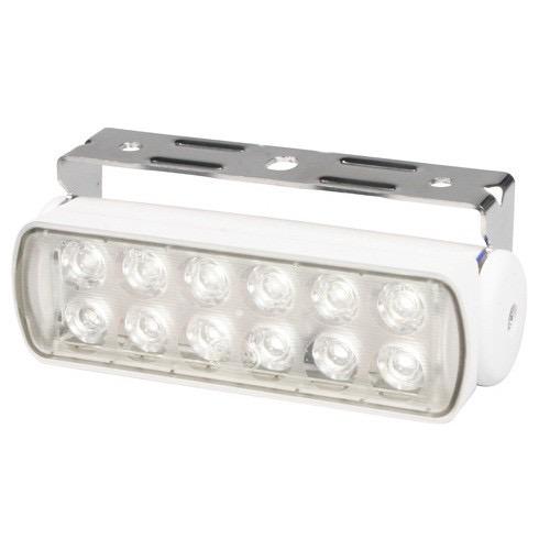 9-33V DC Sea Hawk LED Floodlight (Bracket Mount) Spot Light, White Housing