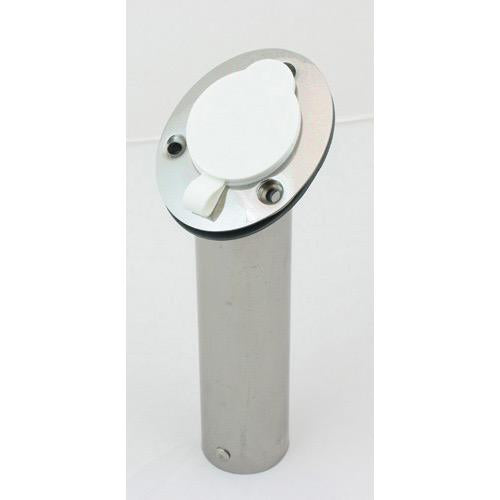 Heavy Duty Flush Mount Rod Holder - Stainless Steel With Cap - Deck Plate: 106 x 85mm
