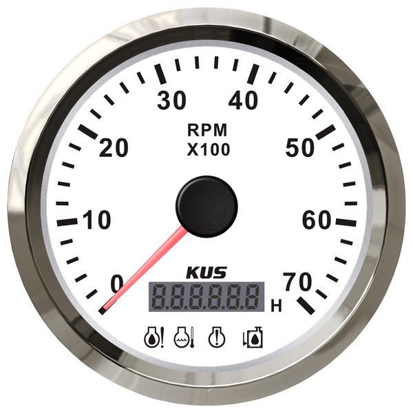 12/24V Tacho/Hour Meter Gauge - 85mm Dia.
