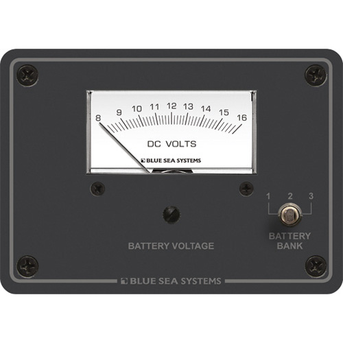 DC analog Voltmeter Panel - 8 to 16V DC