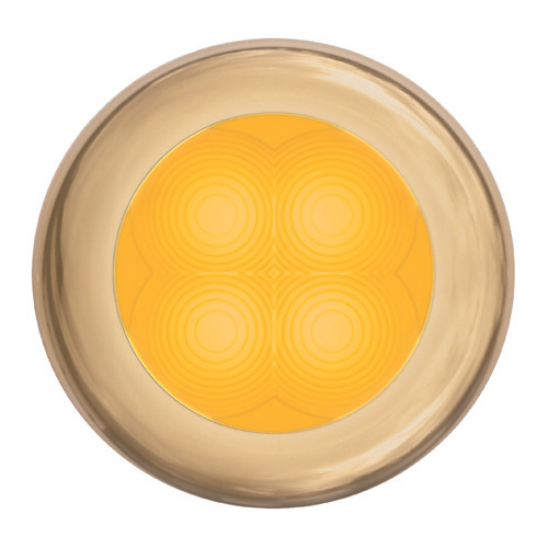 Led Round Amber 12V Gold Plated Stainless Rim