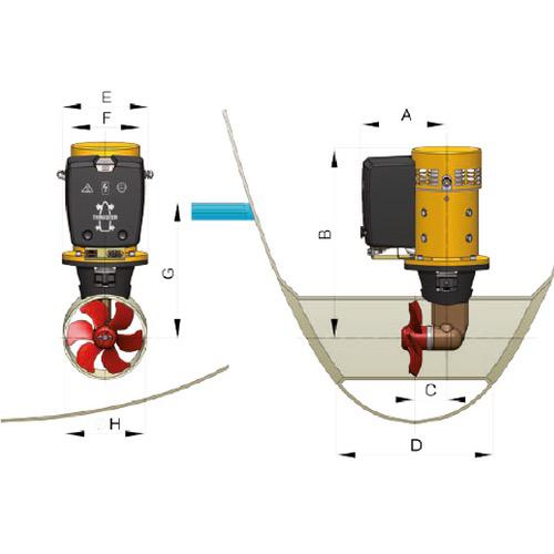 Bow Thruster 35 Kgf, 12V, Tunnel Dia: 125mm