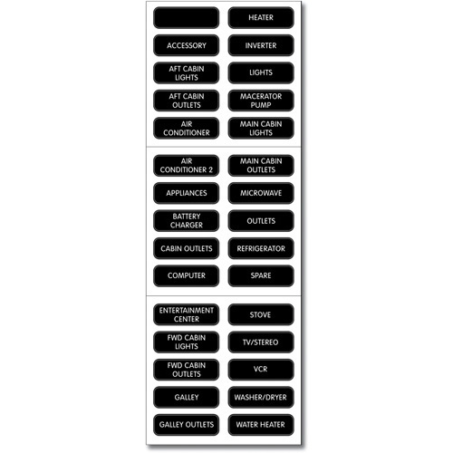 Basic AC Panel Label Set - 30 Labels