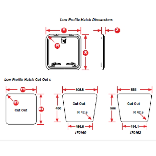 Hatch - Low Profile - Friction Hinge