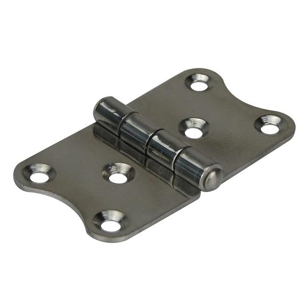 Strap Pressed Stainless Steel Hinge - 75mm(L) x 40mm(W) - 6 Holes