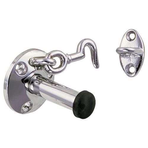 Door Stop and Catch - Chrome Plated