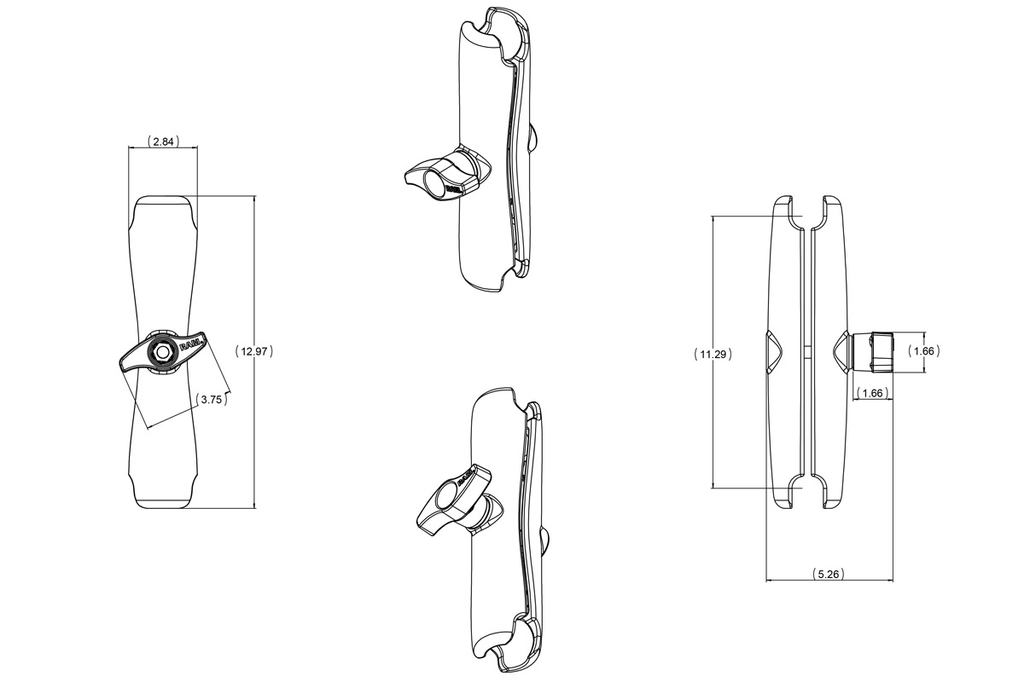 RAM 2.25 x 12 7/8" Arm