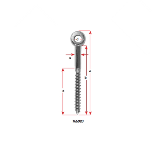 Eye Head Lag Screw - Stainless Steel