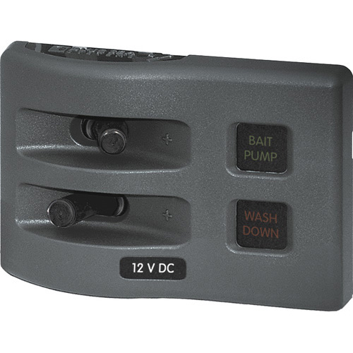 WeatherDeck 12V DC Waterproof Fuse Panel - Gray 2 Positions