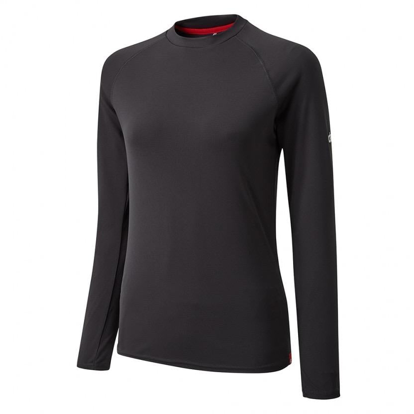 Womens UV Tec Long Sleeve Tee Charcoal