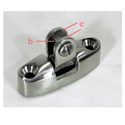 Canopy Deck Mount Pivot - Stainless Steel - Base Dim: 69 x 25mm - Height: 46mm