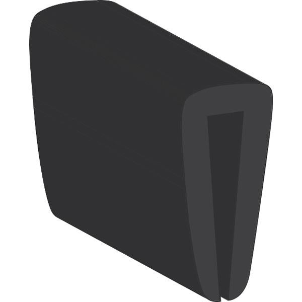 Black Square Edge Trim PVC - Size 3 x 14mm - 50m Roll