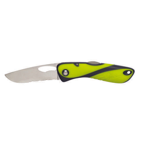 Offshore  Sailing Knife - Single Serrated Blade - Fluorescent/Black