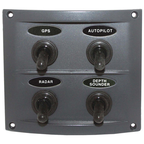 Splashproof Grey 4 Switch Panel