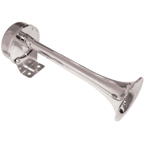 Trumpet Horn - Single - Chrome Plated Plastic with Stainless Steel - Economy - 225mm
