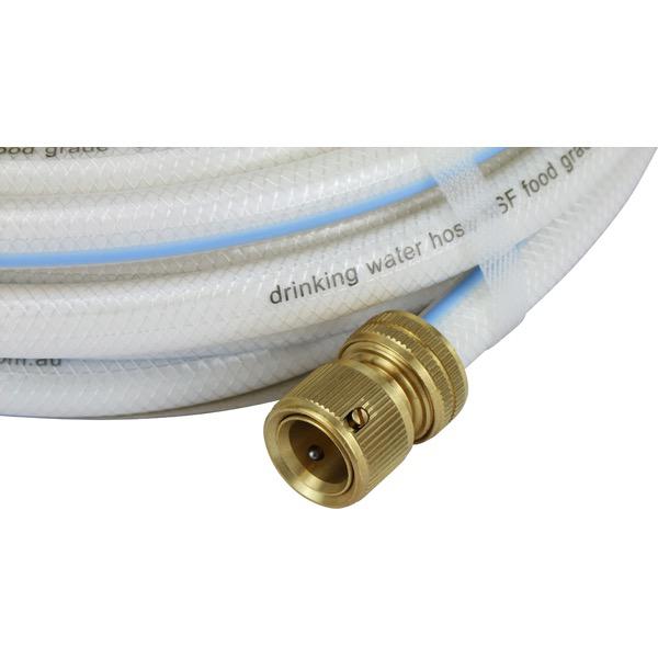 Drinking Water Hose w/ 2 Brass Quick Connect Fittings - 12mm x 10m - Per Roll