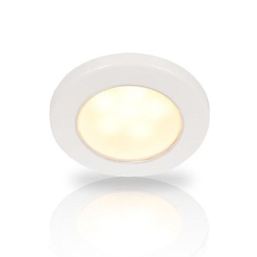 Warm White EuroLED 75 LED Down Light - 12V DC, White Plastic Rim