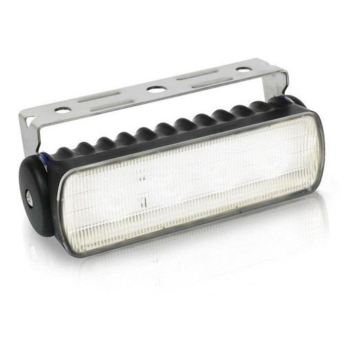 9-33V DC Sea Hawk-R LED Floodlight - Warm White Light, Black Housing - Spread