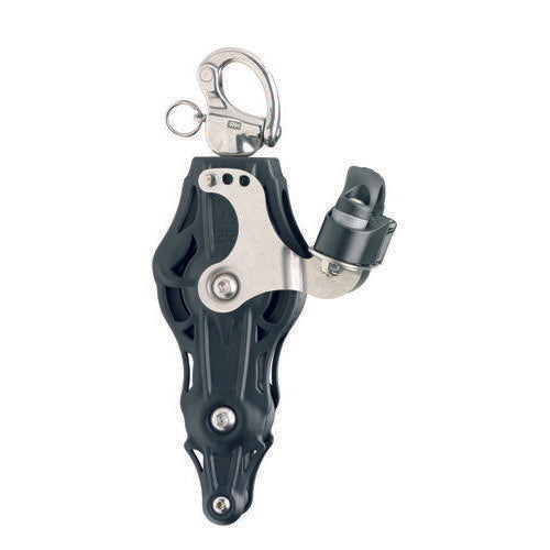 Plain Bearing Fiddle Block Sheave Dia 55mm - Swivelling Snap Shackle w/ Becket & Cam