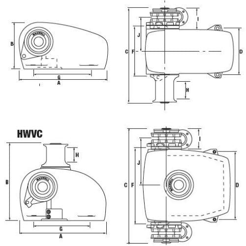 Horizontal Windlass (HWC3500) DCW/SD(port) for - 8-13mm Chain
