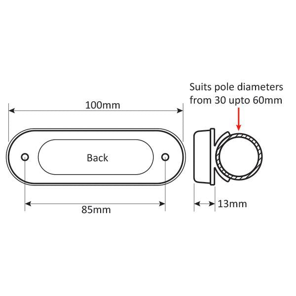 LED Stainless Steel Bimini Light w/ Switch 12V - 2W
