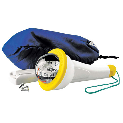Iris 100 Handbearing Compass - Light Grey With Yellow Accent - With LED Lighting