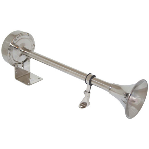 Trumpet Horn - Single - Stainless Steel - 12 Volt - 390mm