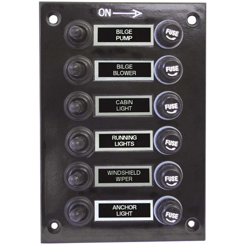 Switch Panel with Boots - Black - 6 Switch