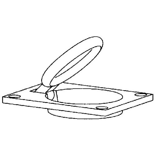 Large Flush Ring Pull - Rectangular - Chrome Plated Brass - 60 x 47mm