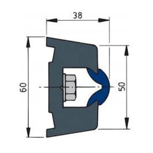 Set of 2 stainless steel end pieces for rubbing strake