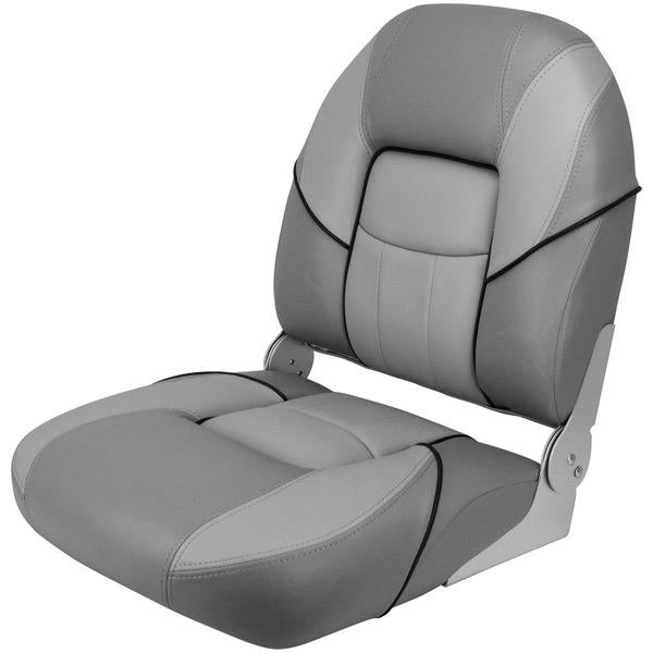 Folding Seat - Bay Series - Grey/Light Grey/Black Pipping