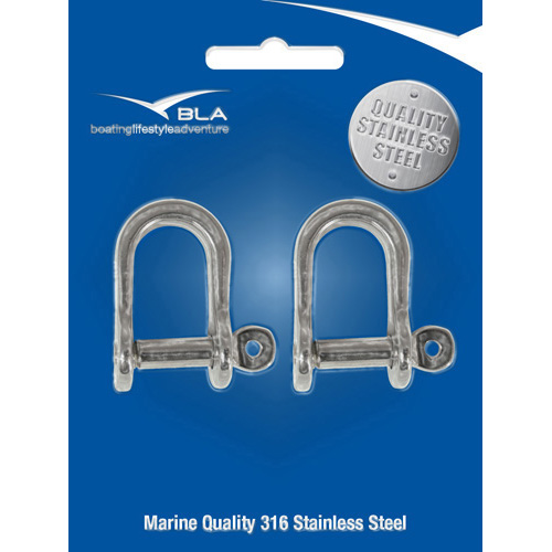 Standard 'D' Shackle - Pressed Stainless Steel (Packaged Item)