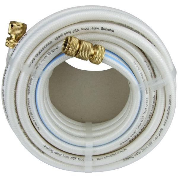Drinking Water Hose w/ 2 Brass Quick Connect Fittings - 12mm x 10m - Per Roll