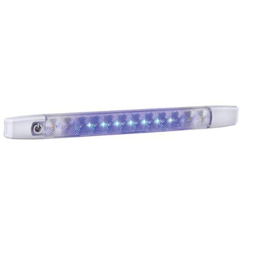 12 Volt Dual Colour L.E.D Strip Lamp White/Blue with Touch Switch (Blister Pack of 1)