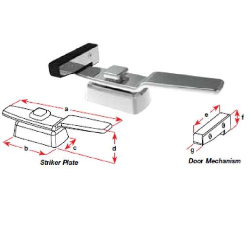 Transom Door Latch - Stainless Steel - Strike: Flush